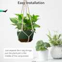 USLAI Macrame Plant Hanger Indoor Outdoor, Fits 4 to 15 Inch Pots, Strong Hanging Planter Holder, Boho Home Decor, 35 Inch, Ivory, Set of 2 (POTS NOT Included)