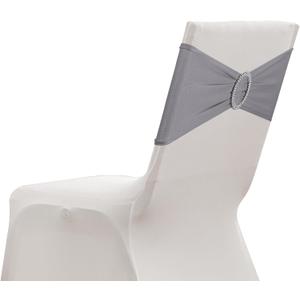 uxcell 20 Pack Chair Sashes, Stretch Chair Cover Band with Buckle Slider Polyester Bows Cover Band Universal Elastic Ties for Wedding Party Ceremony Event Decorations, Dark Gray