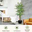 7ft Tall Triple Golden Cane Palm Artificial Tree Large Tropical Palm Tree UV Resistant Fake Plant in Pot for Indoor Outdoor Big House Living Room Outside Patio Office Home Decor 2Pack