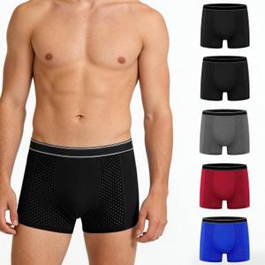 Men's Incontinence Underwear - Upgraded 200ml Absorbency Leakproof Boxer Briefs with Front-to-Rear Leak Protection - Washable Reusable Cotton Incontinence Briefs for Men Heavy Flow Bladder Leak 5 Pack (Medium)