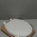 Mayfair Cassel Slow Close Toilet Seat, Easy Clean, Non Slip Premium Wood Seat, Easy Install, Made in USA, Round, White