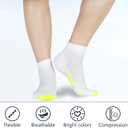 LIN PERFORMANCE 3 Pairs Ankle Compression Socks for Men and Women Sports Running Athletic Sock with Arch Support (White)