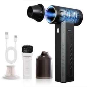 Duster 13458RPM Electric Air Duster 2.147G 3.22 Gear Adjustable Rechargeable Fan Dryer Cleaning Air Blower Vacuum Cleaner ZIHONGSE, Black