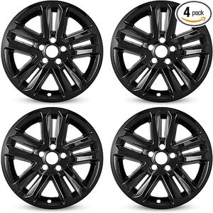 18 Inch Wheel Skins for 2011-2017 Ford Explorer Alloy Wheels, ABS Plastic Wheel Covers for 11-17 Ford Explorer - Glossy Black Set of 4