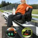 HOPERAN Massage Heated Stadium Seats for Bleachers, Dual Control, Portable, 25" Super Wide (Black, L)
