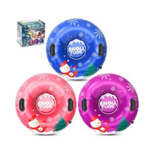 Snow Tubes 3ct, 36‘’ Snowman Snow Tube for Kids & Adults, Durable Cold-Resistant PVC Inflatable Snow Sled, Heavy-Duty Hard Bottom & Handles, Perfect for Family Boys Girls Sports Fun