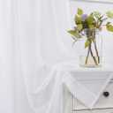 White Sheer Curtains 62 inches Long 2 Panels Set Bedroom Sheer Curtains Sheer Curtain for Living Room 42" W x 62" L