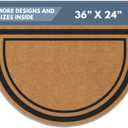 Barnyard Designs Natural Coco Coir Doormat Welcome Mat for Front Door & Outdoor Entrance, Large Door Mat for Indoor Entrance or Porch Entry, Brown (24x36, Border)