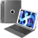 Wireless Bluetooth Keyboard Case for iPad 9th 8th 7th Gen 10.2'', iPad Air 3rd 10.5'', iPad Pro 10.5", Smart Wireless Keyboard Case 360 Full Protection Cover (Dark Grey)