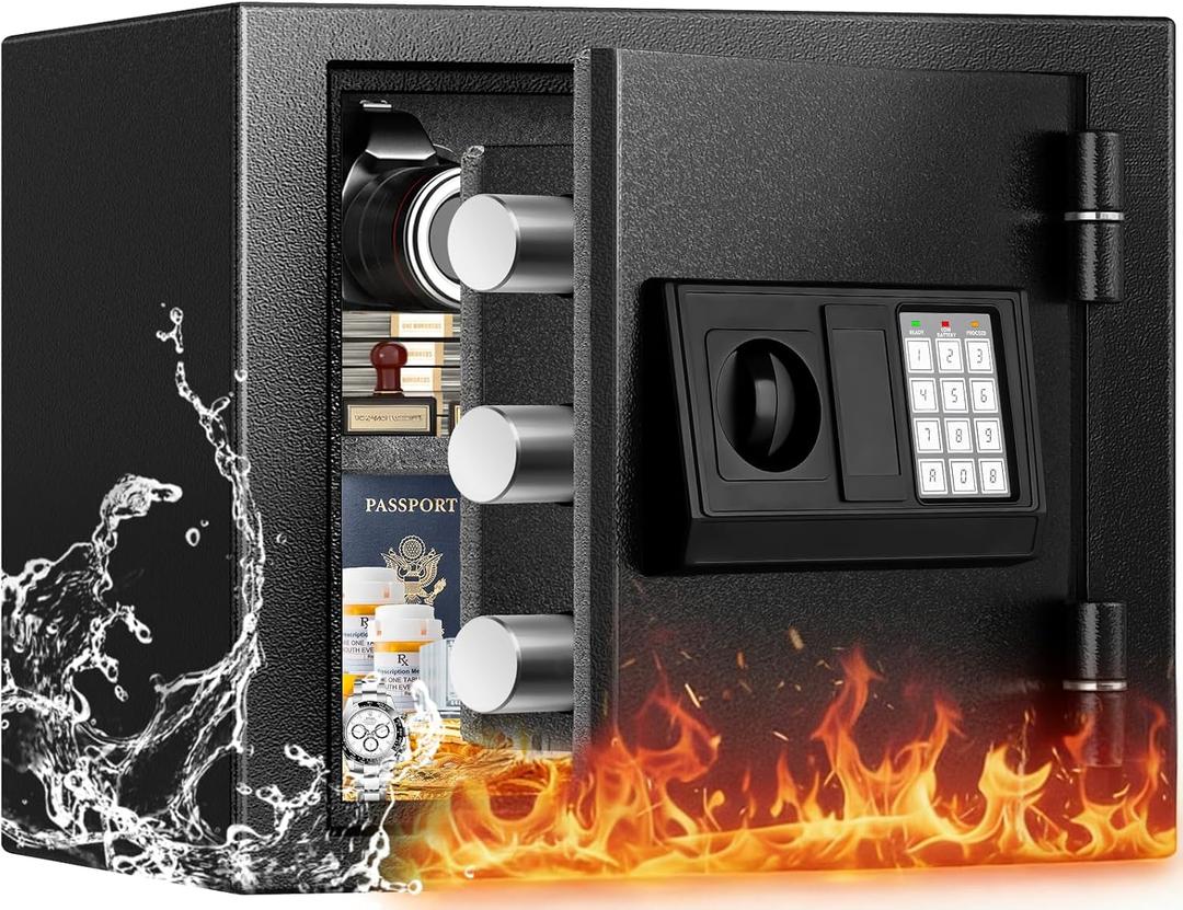 [𝟐𝟎𝟐𝟔 𝟑𝟓-𝐌𝐢𝐧 𝟏𝟕𝟎𝟎°𝐅] Fireproof Safe for Home, Money Safe for Cash, 𝟐𝟐𝐋𝐛𝐬 Fire Proof safes for Home Use, Wall Mounted Safes 𝐆𝐢𝐟𝐭𝐬 𝐟𝐨𝐫 𝐌𝐨𝐭𝐡𝐞𝐫'𝐬 𝐃𝐚𝐲 with Alarm System