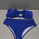 SOLY HUX Women's Ruffle Strapless Bikini Set 2 Piece Bandeau Swimsuit High Waist Bathing Suits Size XL