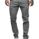 HUNGSON Mens Chinos Slim Fit Stretch Flat-Front Skinny Dress Pants, Size 40