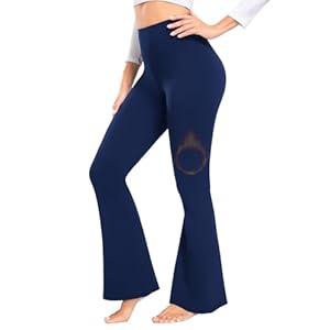 FULLSOFT Fleece Lined Leggings Women-Winter Flare Leggings High Waisted Tummy Control Winter Warm Soft Yoga Pants(Navy Blue, Medium)