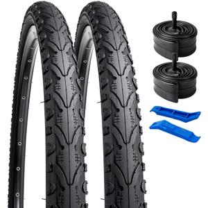 YUNSCM 26" Bike Tires 26 x 1.75/47-559 and 26" Bike Tubes Compatible with Road 26x1.50 26x1.75 26x1.90 Bike Bicycle Tires and Tubes (W-2015)