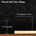 FVVRAX 6x9 ft Ultra Soft Shag Area Rug - Plush Fluffy Non-Shedding Carpet for Bedroom & Living Room, Modern Home Decor Bedside Rug for Kids Nursery Dorms, Easy Clean, Black