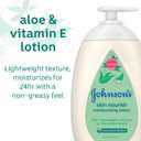 Johnson's Skin Nourish Moisturizing Baby Lotion with Aloe Vera Scent & Vitamin E, Gentle & Lightweight Body Lotion for the Whole Family, Hypoallergenic, Dye-Free, 16.9 fl. oz