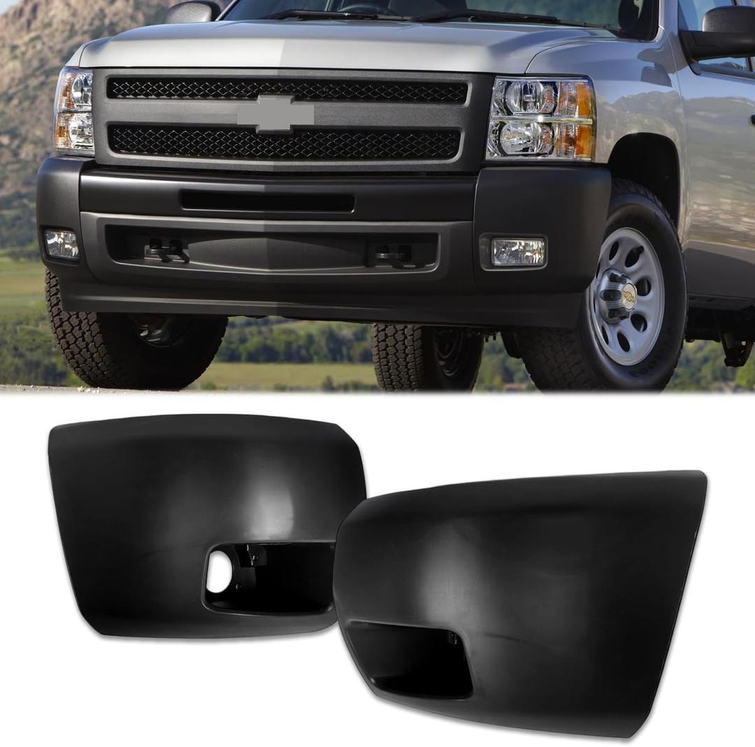 Pair Front Bumper End Cap for 2007-2013 Chevy Silverado 1500