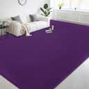Large Modern Area Rugs for Living Room Bedroom, 8x10 Feet Dark Purple Ultra Soft Thickened Memory-Foam Indoor Rug, Comfy Aesthetic Solid Minimalist Carpets for Girls Boys Nursery Dorm Home Decor