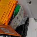 JOYIN Large Friction Powered Garbage Truck Toy Set, Includes Dumpster, Trash Bins, and Learning Cards for Kids, Orange