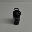 BlenderBottle Strada Shaker Cup Insulated Stainless Steel Water Bottle with Wire Whisk, 24-Ounce, Black