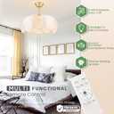 Boho Gold Chandelier Flower Ceiling Fan with Lights and Remote Control, Medium