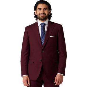 Alton Lane Mercantile Jacket Tailored Fit - Premium Quality Suit Jacket for Men, Stylish and Elegant Formal Suit for Men (38 Short, Burgundy)