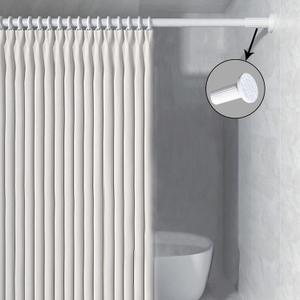 92cm-127cm Long Tension Curtain Rod, No Drilling Extendable Stainless Steel Curtain Pole for Windows and Bathroom,Telescopic Shower Curtain Rod, Room Divider
