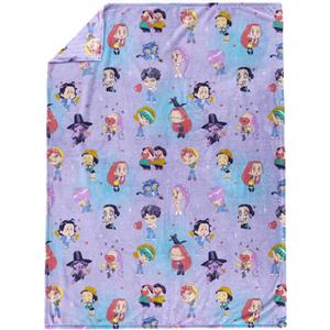 Jay Franco Kids Plush Throw Blanket  Ultra Soft Cozy Plush Fleece for Bed, Couch, Sofa, Home Dcor, Official Licensed Huntrix and Saja Boys, Light Purple - Kpop Demon Hunters, 50x60 - Large Throw