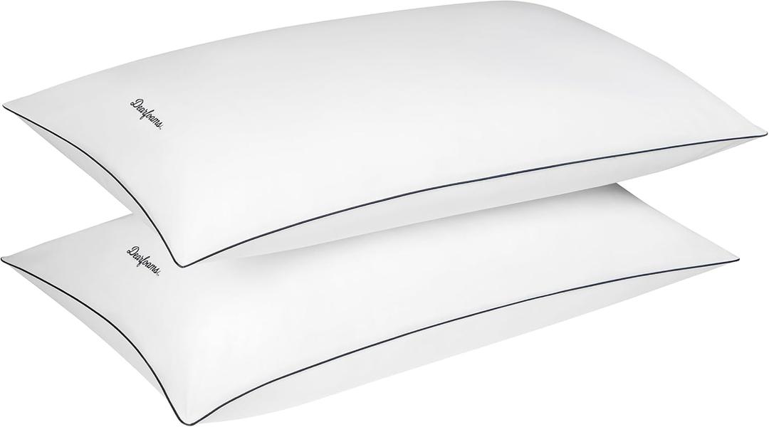 Dearfoams Bed Pillows,Set of 2 King Size, Luxurious 200 TC Cotton Down Alternative Bed Pillows,Supportive for Back, Side & Stomach Sleepers