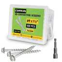 #9 x 1-1/2" SD Connector Screws, 500 pcs 1/4" Hex Drive Heavy-Duty Joist Hanger Screws for Decking,Framing, and Wood-to-Wood Connections, Mechanical Galvanized