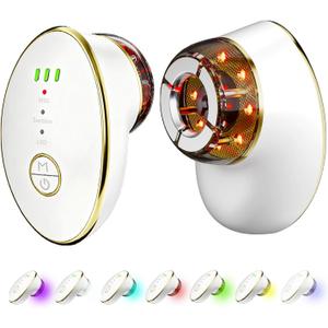 Red Light Therapy for Face,7 Color LED Lymphatic Drainage Massager Facial Cupping Suction for Skin Tightening, Face Lift Device