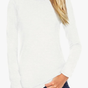 Beluring Women's Shirts Plain Basic Long Sleeve Shirt Round Neck Fitted Tops Blouse (White S)