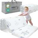 Trifold Pack and Play Mattress - 38"x26" Pack N Play Mattresses Pad with Breathable Removable Cover - High Density Foam Foldable Portable Baby Crib Mattress 2Inch (Blue)