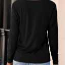 Dokotoo T Shirts for Women Casual Long Sleeve V Neck Lace Trim Tops Lightweight Solid Color Basic Tees Blouses (XL)