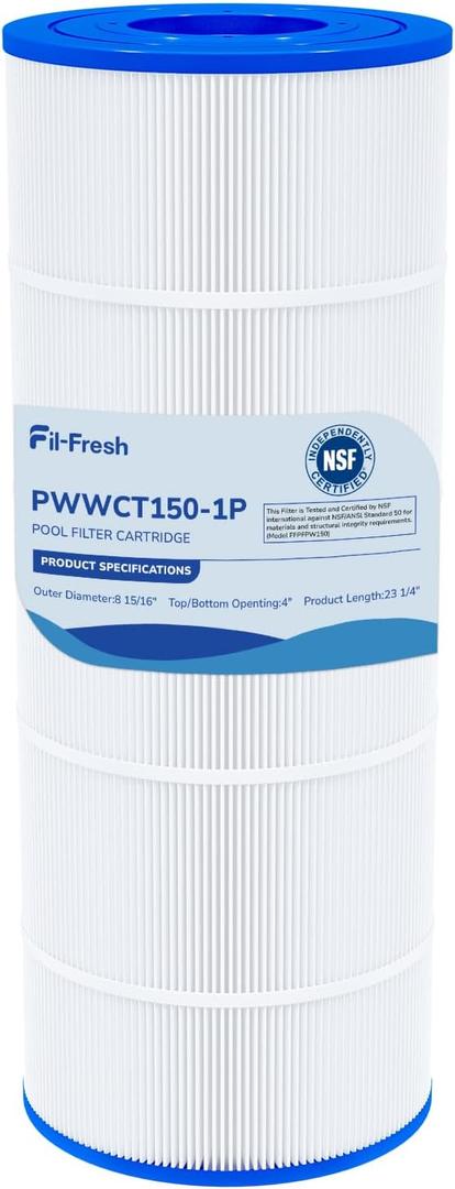 Fil-fresh PWWCT150 Pool Filters Cartridge Compatible with Waterway Clearwater II 150 & Pro-Clean 150, Replaces Pleatco PWWCT150, Waterway 817-0150N, Unicel 8414, Filbur FC-1287, 150 Sq.ft