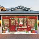 7x16 ft Christmas Garage Door Cover, 2025 Garage Door Christmas Decorations, Large Garage Door Xmas Cover, Outdoor Xmas Banner Decorations (Santas Toy Shop)