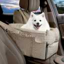 Center Console Dog Car Seat for Small Dogs, Removable Pet Seat with Cushion Board Safety Belt,Console Dog Car Seats for Small Puppy Up to 15 Lbs