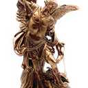 RUSTIX St Michael San Miguel Archangel Statue Defeating Satan Resin Sculpture (Bronze, 8.5 Inch)