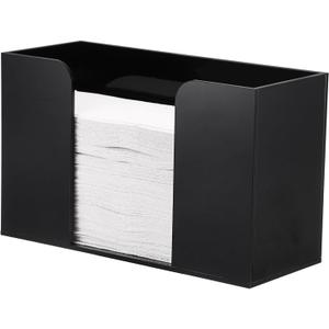 Sumnacon Folded Paper Towel Holder, Acrylic Countertop Paper Towels Dispenser for Bathroom Toilet Kitchen Restaurant, Black Modern Napkin Holder Organizer for Multifold C-Fold, Trifold Hand Towels
