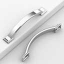 Coinkoly 10 Pack Chrome Cabinet Pulls 4''(102mm) Hole Centers,Hardware for Cabinets,Kitchen Cabinet Handles,Arch Cabinet Handles for Bathroom Dresser Drawer Handles