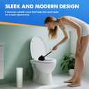 Compact Toilet Brush and Holder 2 Pack,SetStainless Steel Handle Toilet Brush,Deep Cleaning,Durable Nylon bristles,Splash-Proof Design(White&Black)