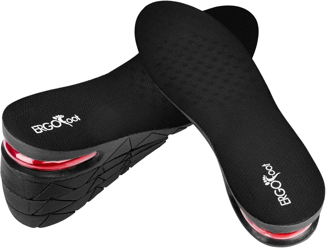 ERGOfoot Height Increase Insoles for Men Women, Adjustable Invisible Shoe Lifts & Height Boosters, Fits Dress Shoes and Casual Footwear