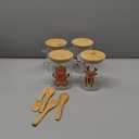 Suclain 4 Pcs Christmas Glass Storage Jars 24 oz Xmas Candy Cookie Jar Containers with Airtight Lids Spoons Santa Snowman Reindeer Gingerbread Man Decorative Canisters for Home Kitchen Countertop