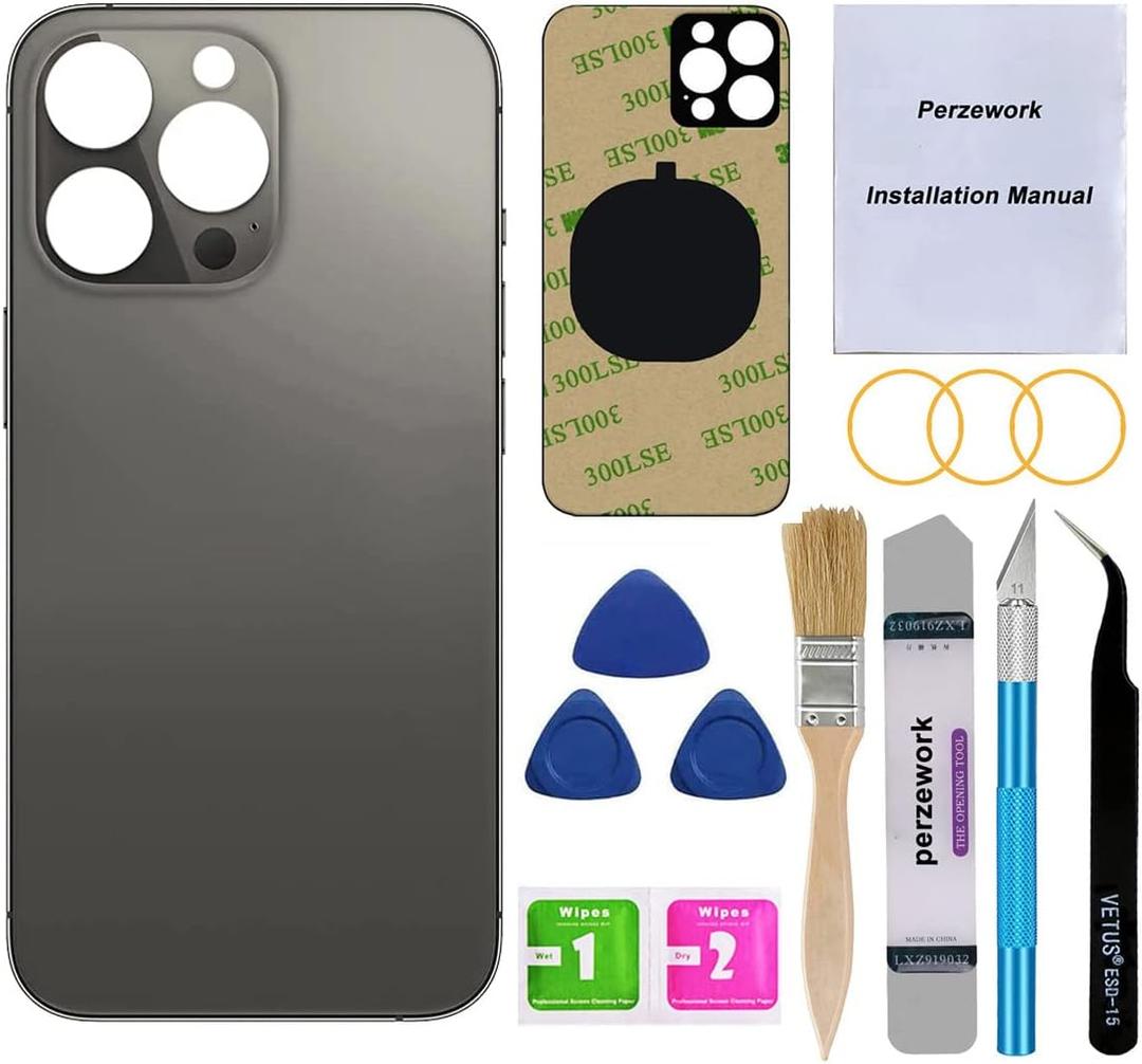 OEM Rear Cover Back Glass Replacement for iPhone 13 pro max 6.7 inches (Graphite) All Carriers with Pre-Installed Adhesive and Repairing Tool Kits