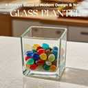 Set of 8 Square Glass Vases for Centerpieces  2.36in /3.15in/ 4in/5in Clear Short Flower Vase, Plant Terrariums, or Candle Holders for Wedding Centerpieces, Office Decor, Home Dcor, Parties