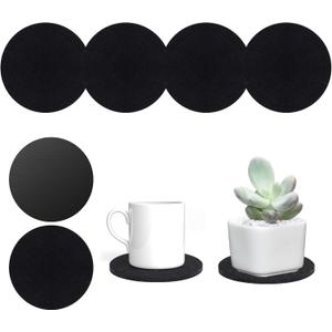 Plant Coaster Mat Reversible(Fabric/Leather),6Pcs Plant Coasters for House Plants Indoor & Outdoor,Household Products Absorbent/Waterproof(4inch)