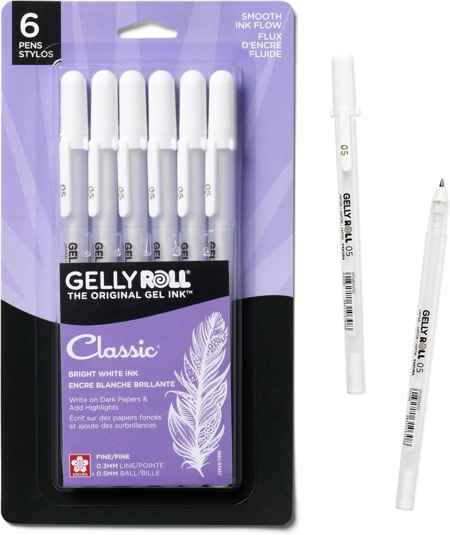 Sakura Gelly Roll Classic 05 (Fine Pt.) 6pk Pen, White