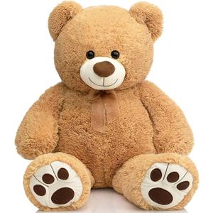 HollyHOME Teddy Bear Stuffed Animal Plush Giant Teddy Bears with Footprints Big Bear 36 inch Tan