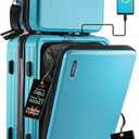 20 Inch Carry On Luggage 22x14x9 Airline Approved, Carry On Suitcase with Wheels, Hard-shell Carry-on Luggage, Durable Luggage Carry-On, Teal Small Suitcase with Cosmetic Case