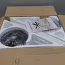 52inch White Ceiling Fans with Lights and Remote/App Control, Low Profile Ceiling Fan with Light and 6 Double-Side blades, Flush Mount, LED/RGB Dimmable DC Reversible Modern Ceiling Fan for